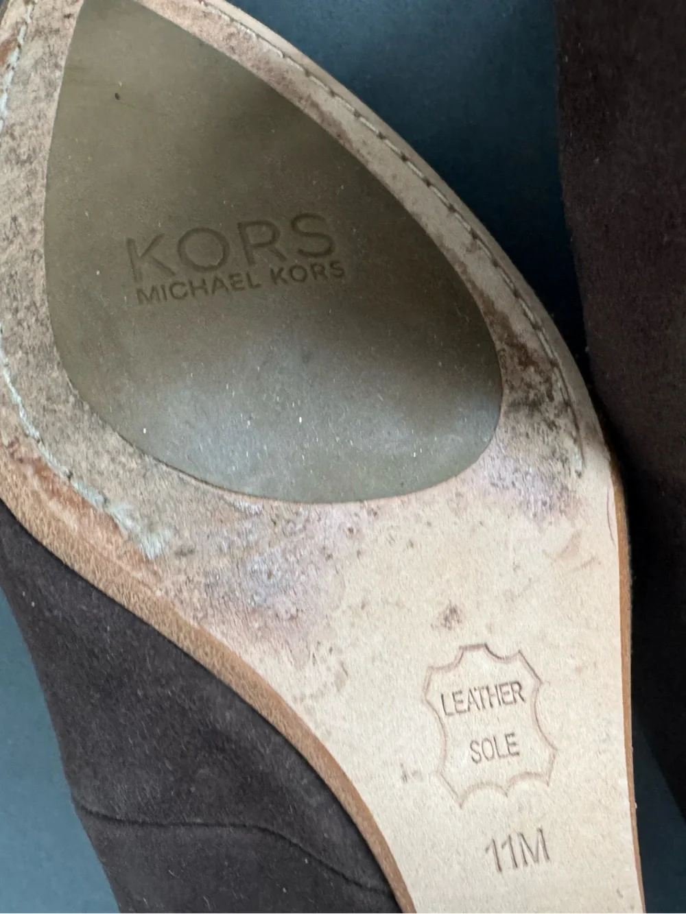 Michael Kors brown suede wedge pumps. Size 11M